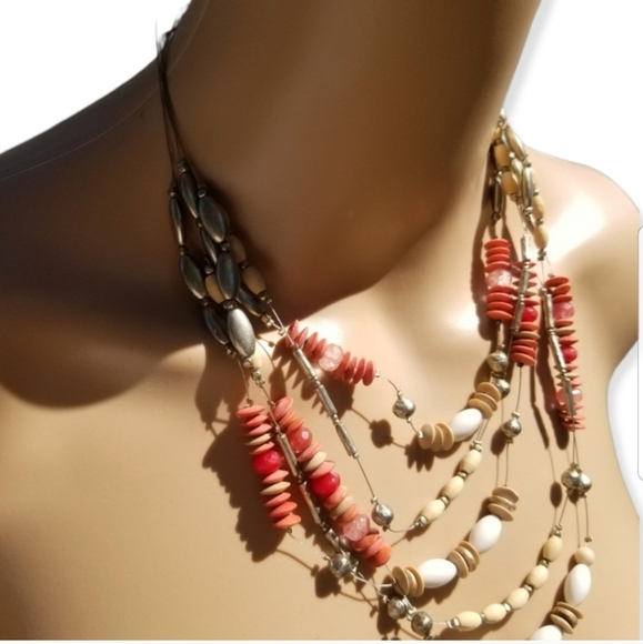 CHICOS RETIRED BOHO STYLE LAYERED NECKLACE - Picture 2 of 4